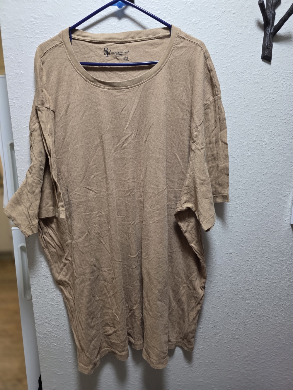 Relaxed Fit Men’s Tee in Beige - 4XL